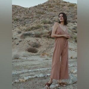 Ozma Raw Silk Pale Blush Jumpsuit